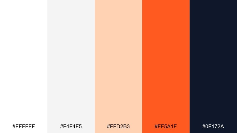tangerine minimal color palette with hex codes