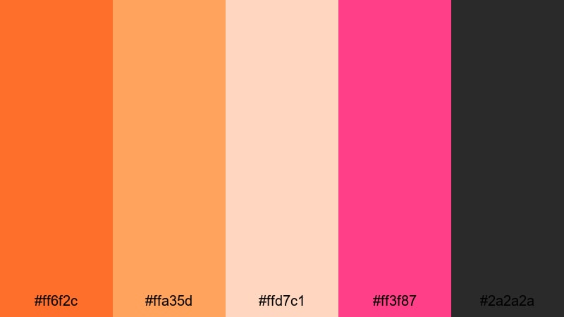 tangerine orchid editorial color palette with hex codes