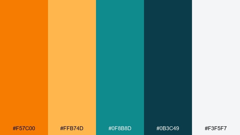 tangerine teal pop tangerine color palette with hex codes