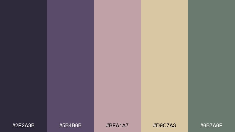 tapestry dusk grandmillennial color palette with hex codes