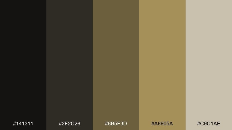 tarnished brass and ash haunted mansion color palette with hex codes
