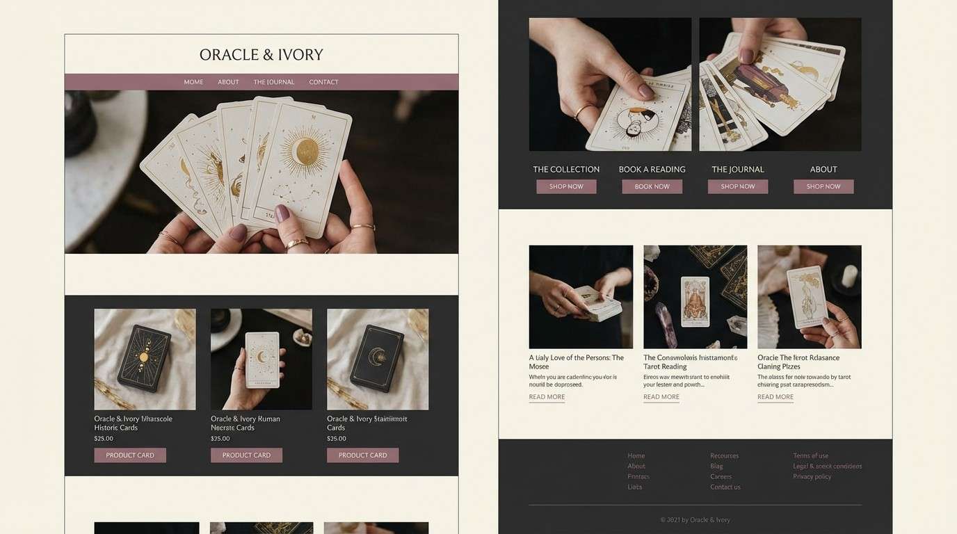 ivory luxury tarot homepage