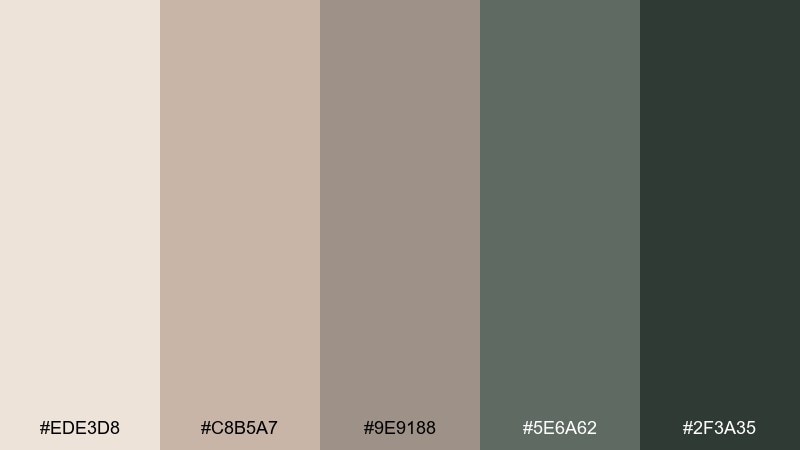 taupe botanica color palette with hex codes