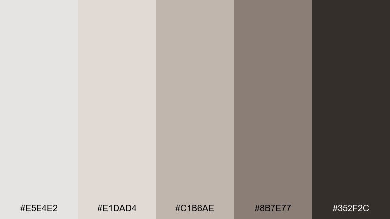 taupe halo platinum color palette with hex codes
