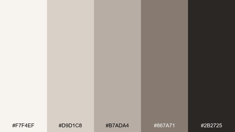 taupe studio ui color palette with hex codes