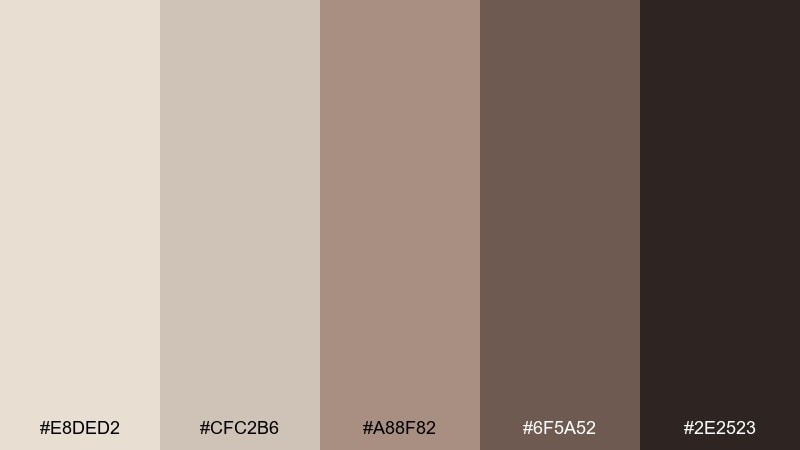 taupe truffle color palette with hex codes