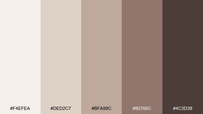 taupe veil skin color palette with hex codes