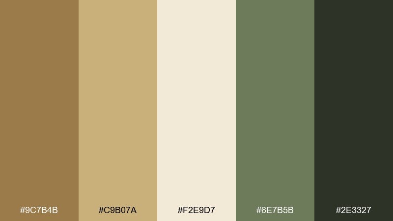 tea ceremony meditation color palette with hex codes
