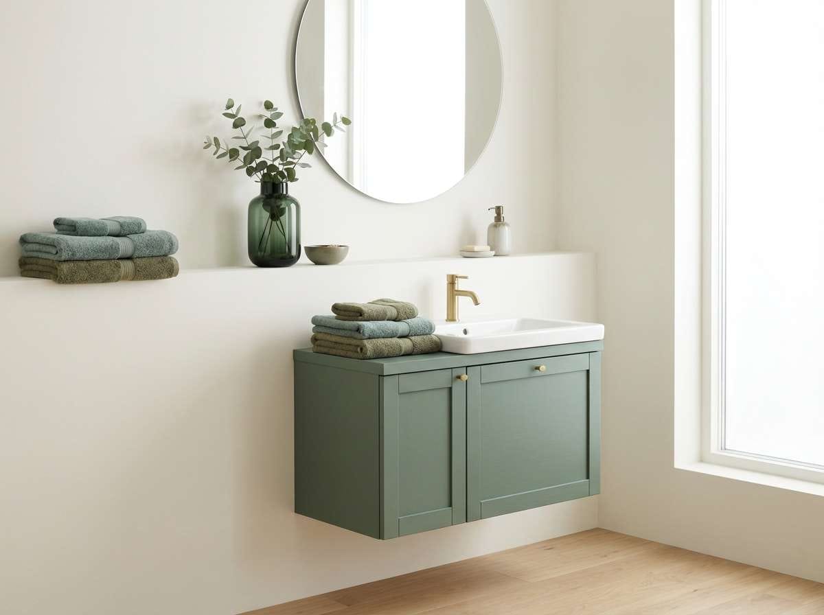 bathroom in eucalyptus greens