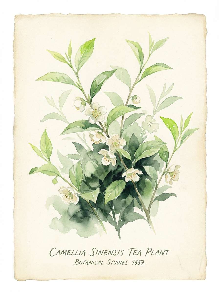 watercolor tea leaves poster
