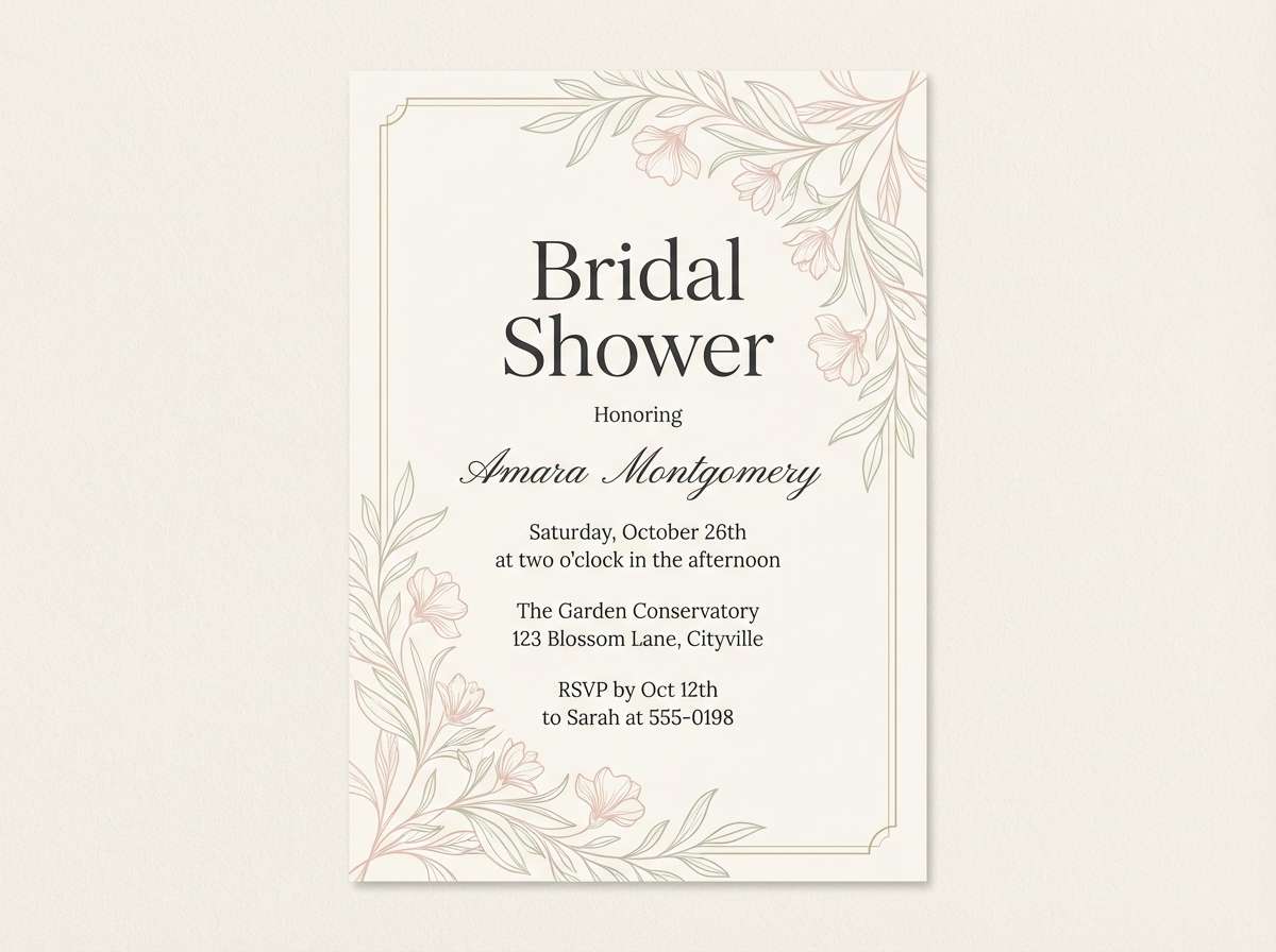 bridal shower invitation card