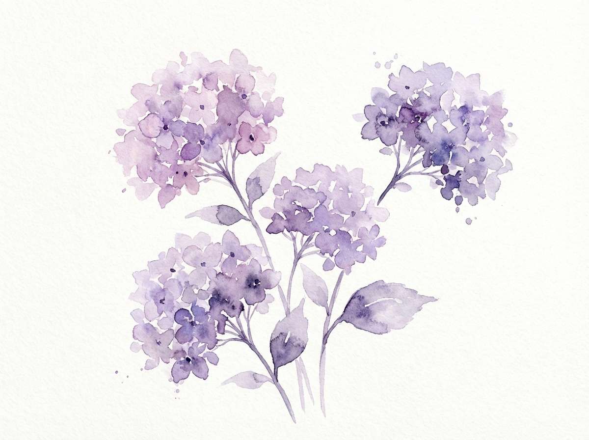 lilac watercolor florals