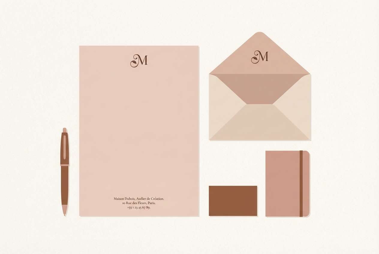 blush neutral stationery