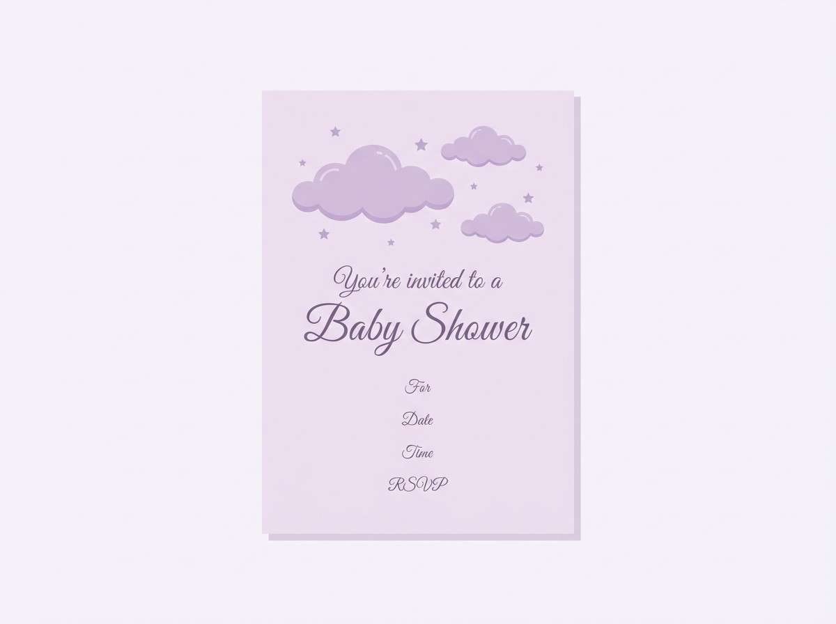 lavender baby shower invite