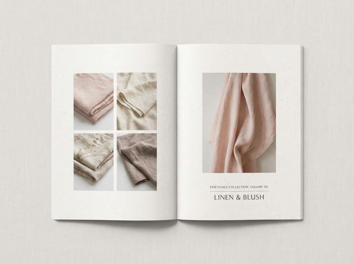linen lookbook in blush tones