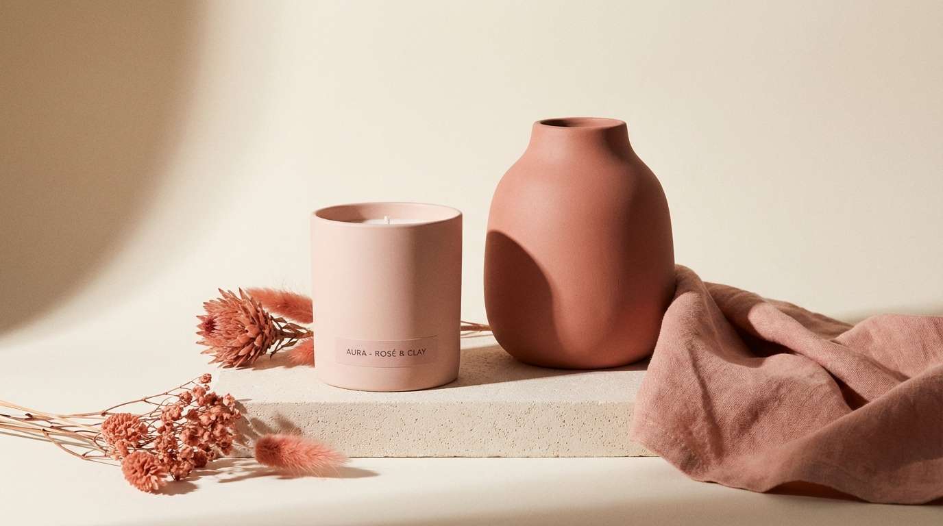 home decor ad in terracotta