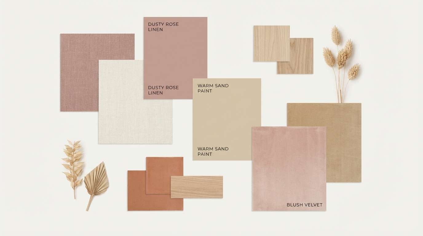 dusty neutral interior moodboard