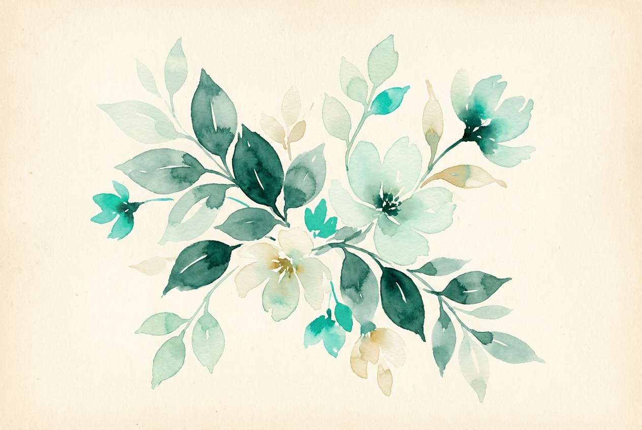 garden path botanical watercolor