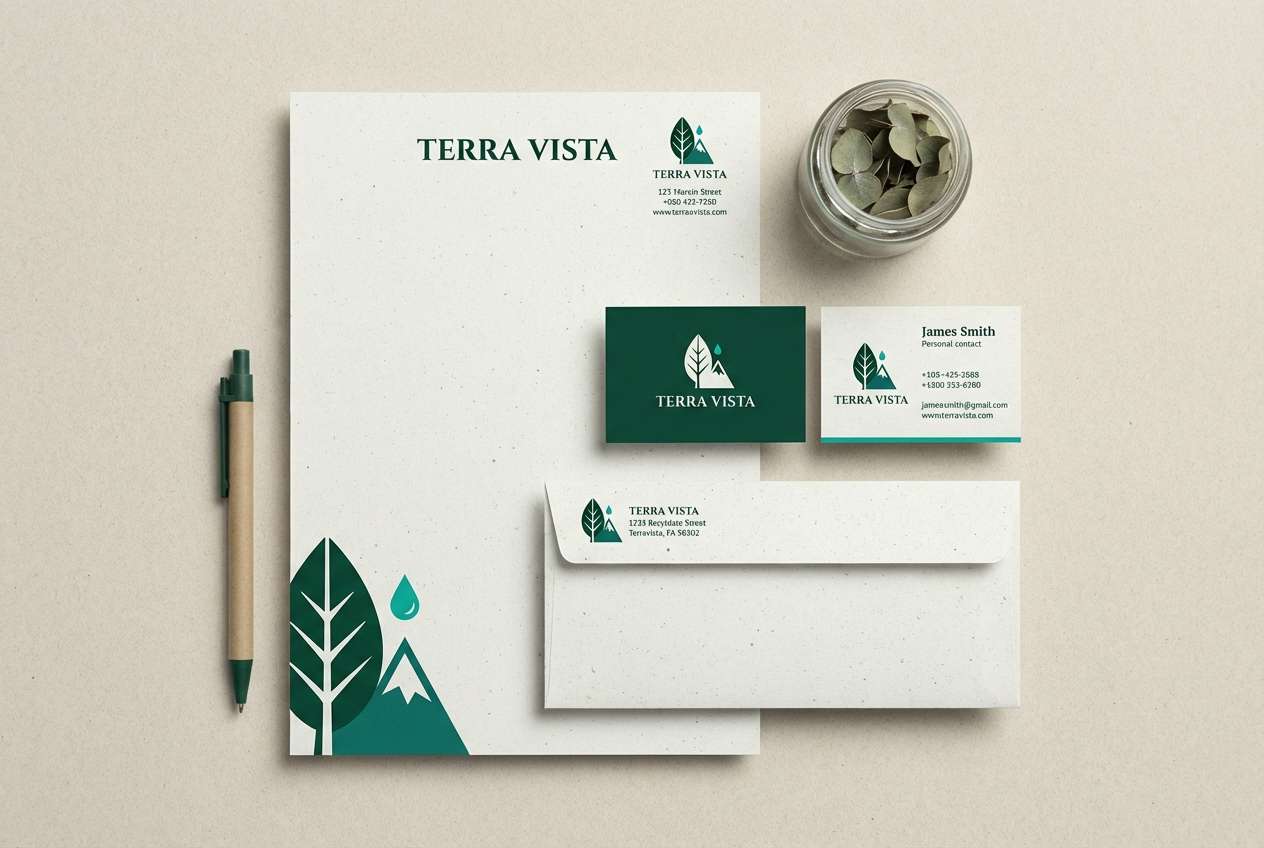 emerald tide stationery mockup