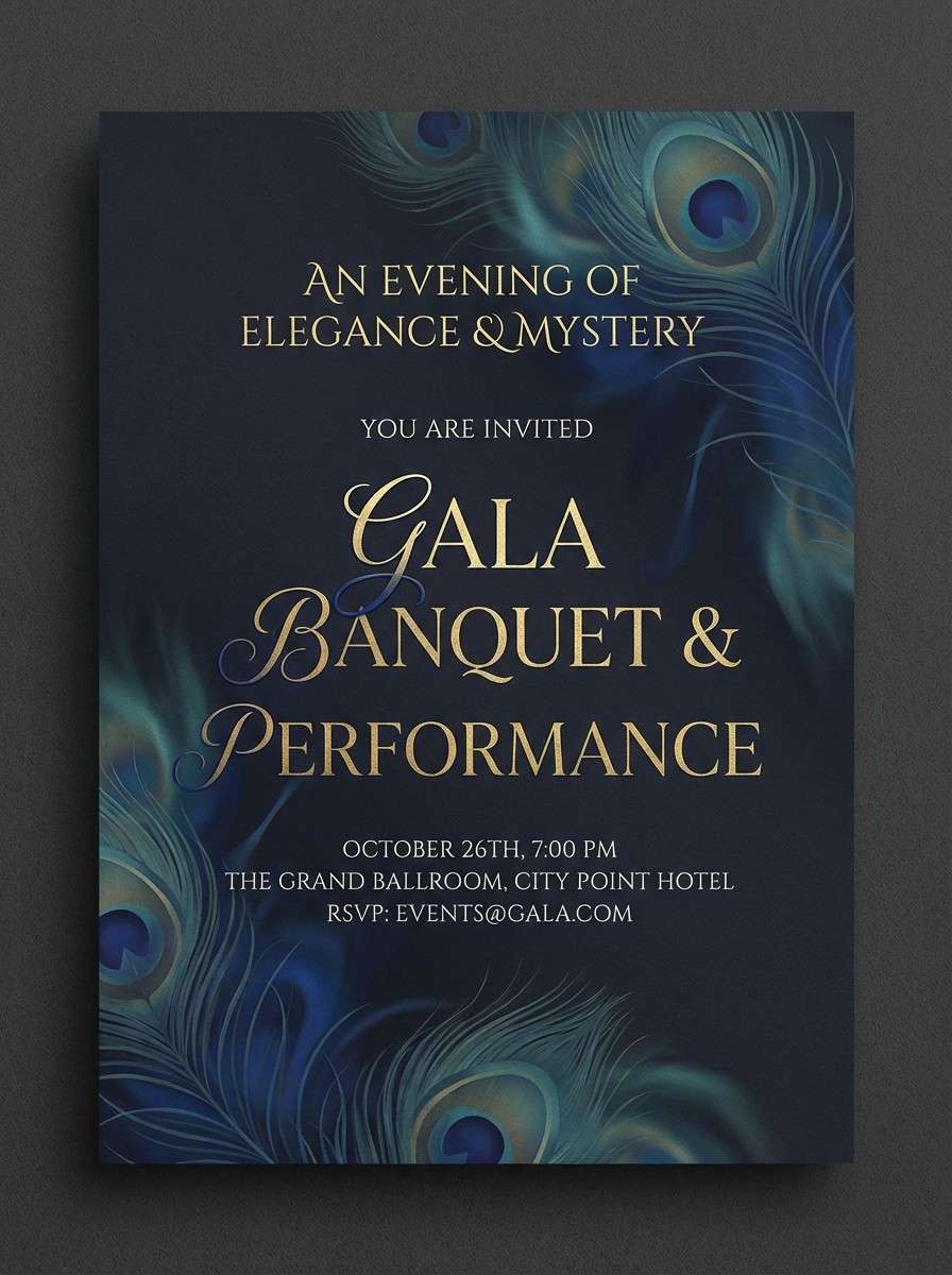 peacock velvet invitation design