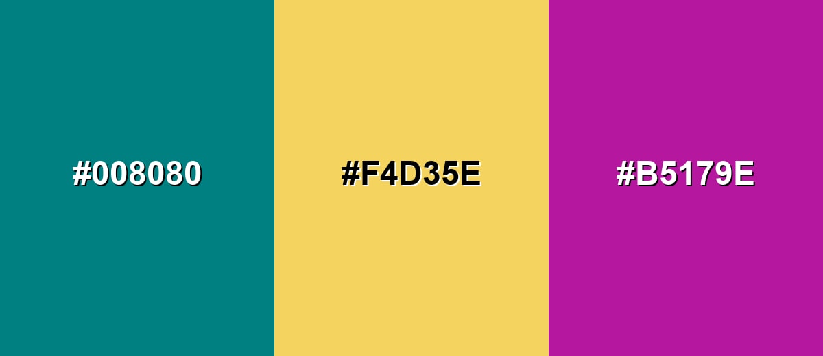 triadic combinations of teal-color