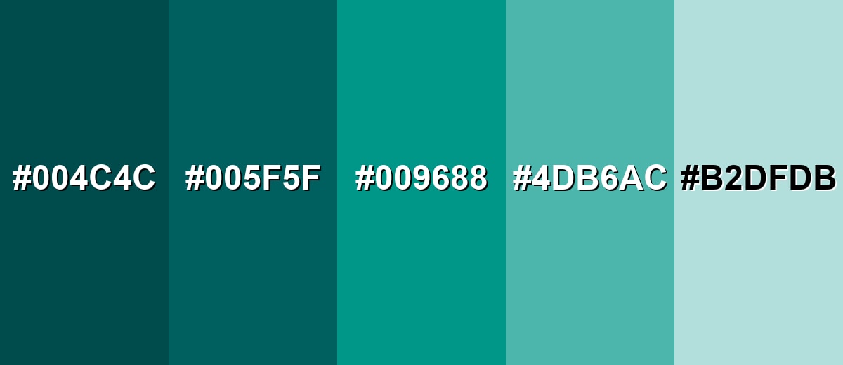 shades and variations of teal-color