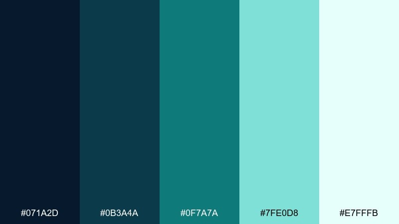 teal constellation midnight blue color palette with hex codes