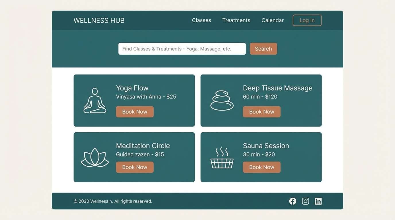 wellness booking ui