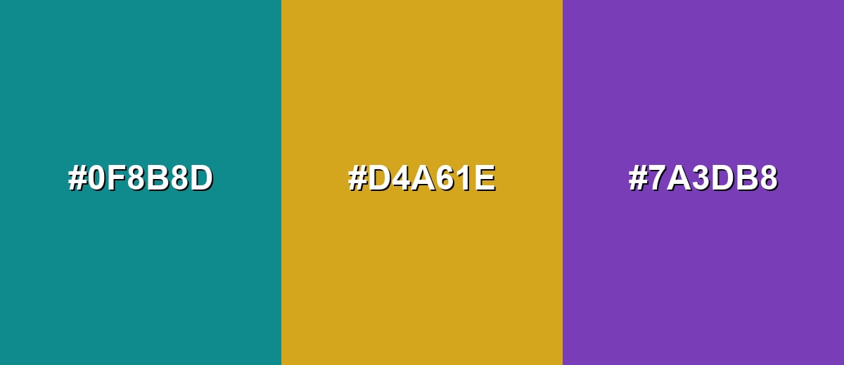 triadic combinations of teal-green