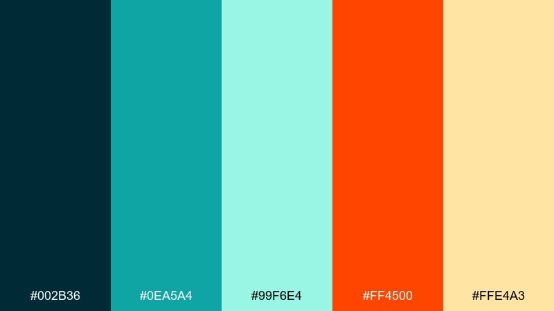 teal inferno fire and ice color palette with hex codes