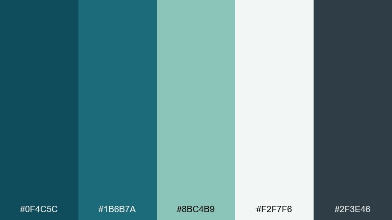 teal ledger professional color palette with hex codes