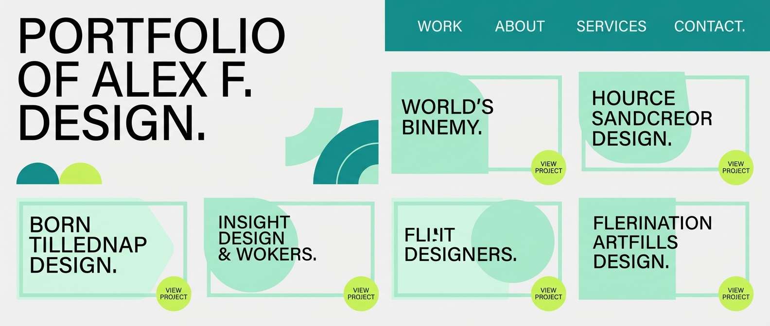 minimal teal lime portfolio