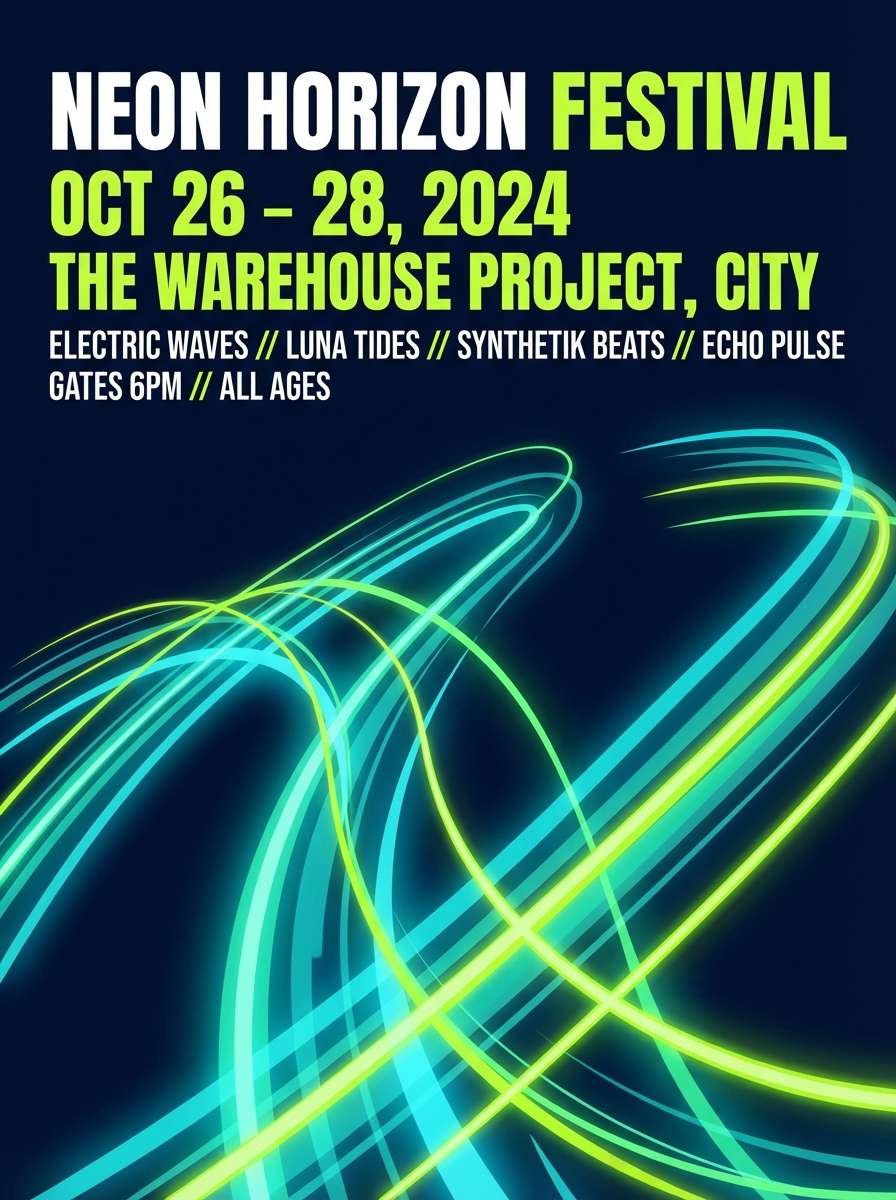 glow teal lime poster