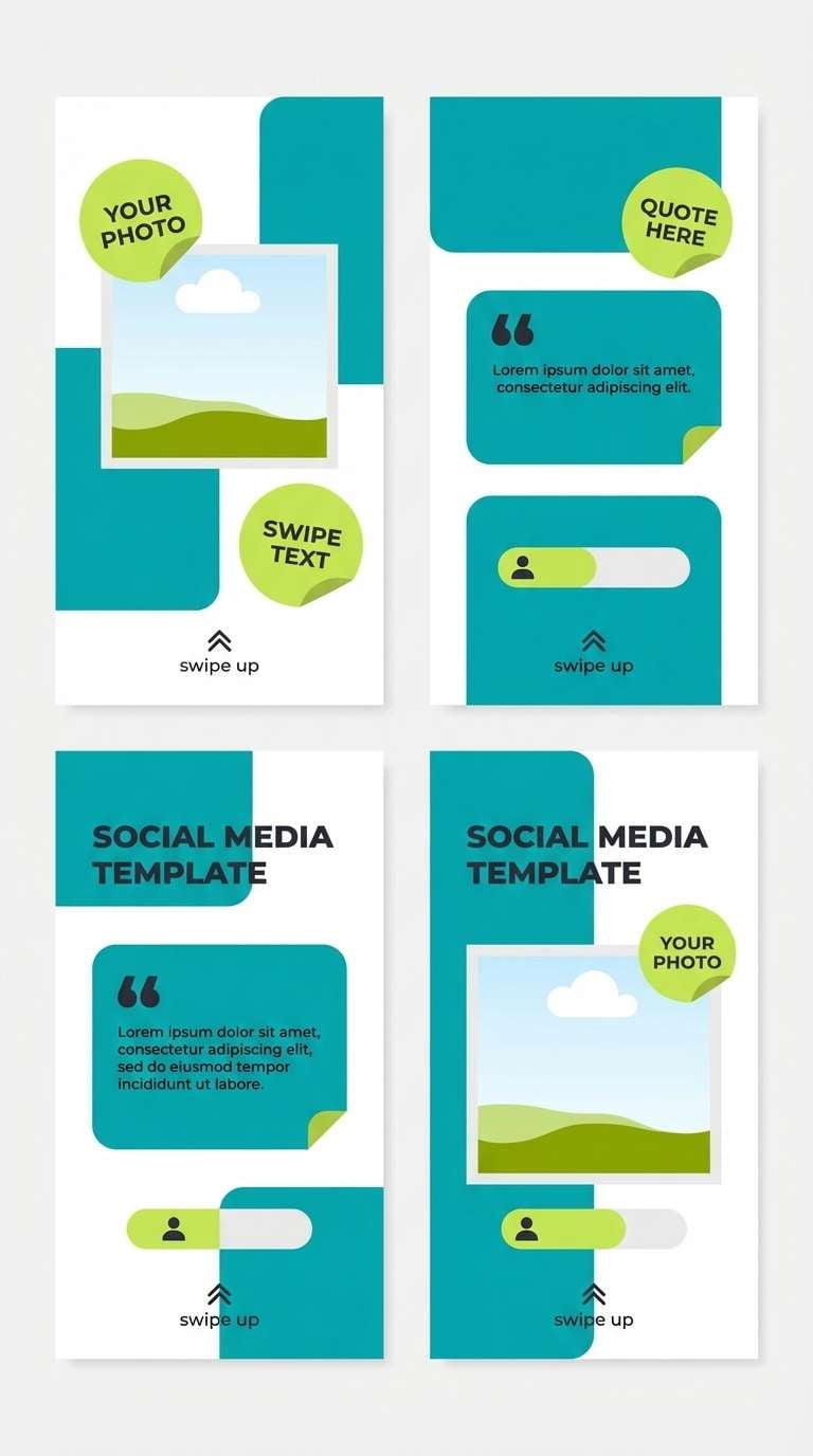 teal lime story templates