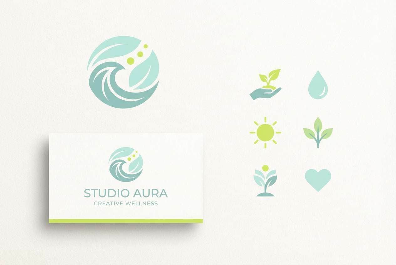calm teal lime branding