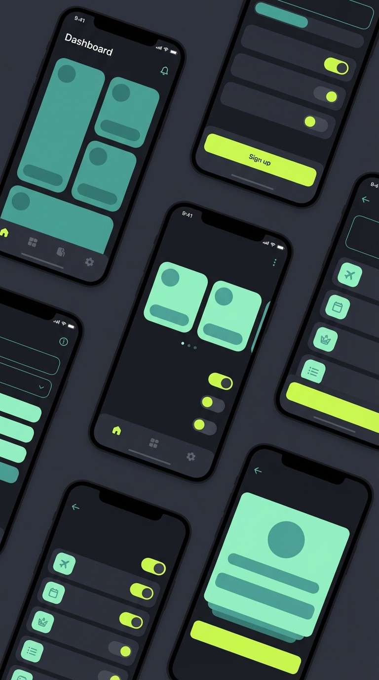 dark teal lime ui