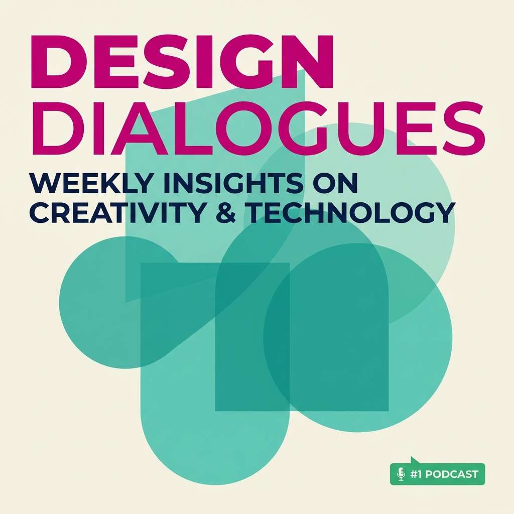 podcast cover teal magenta