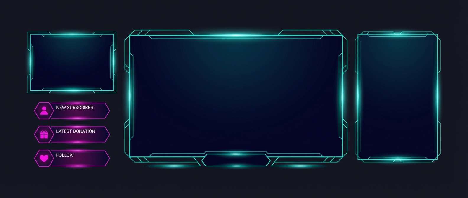 neon teal magenta overlay