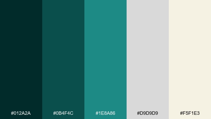 teal noir color palette with hex codes