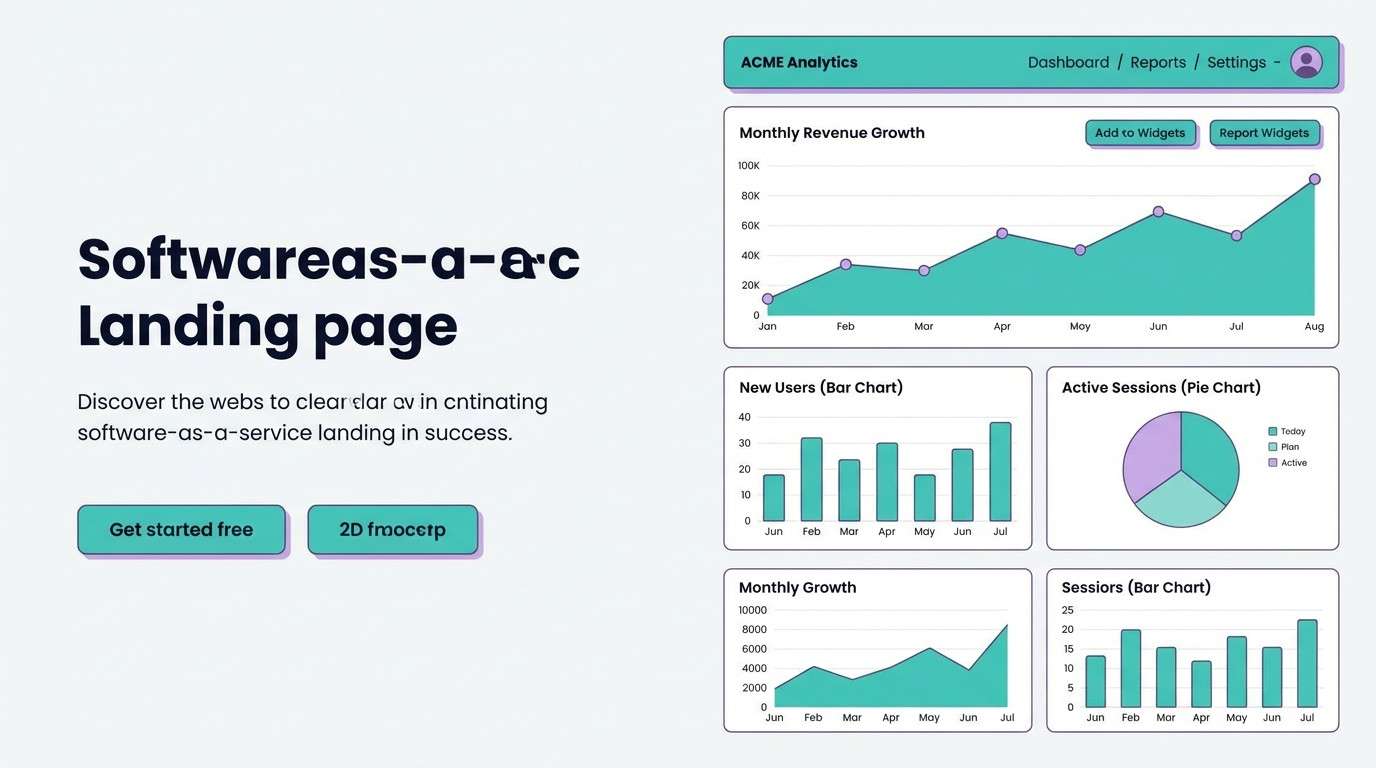 saas ui in teal and plum