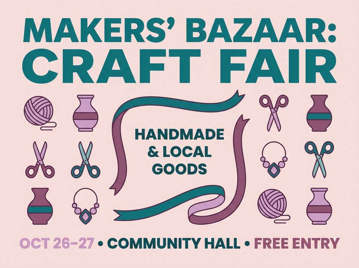 craft flyer in teal plum