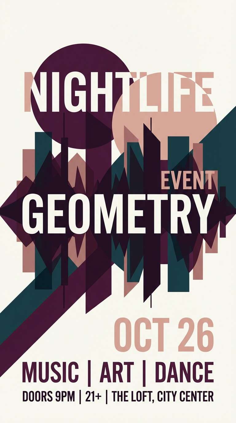 bold teal plum poster