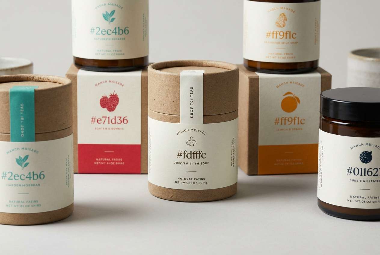 teal red artisan packaging shot