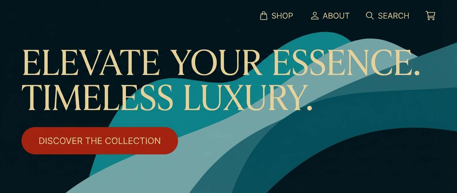 teal red luxury hero section