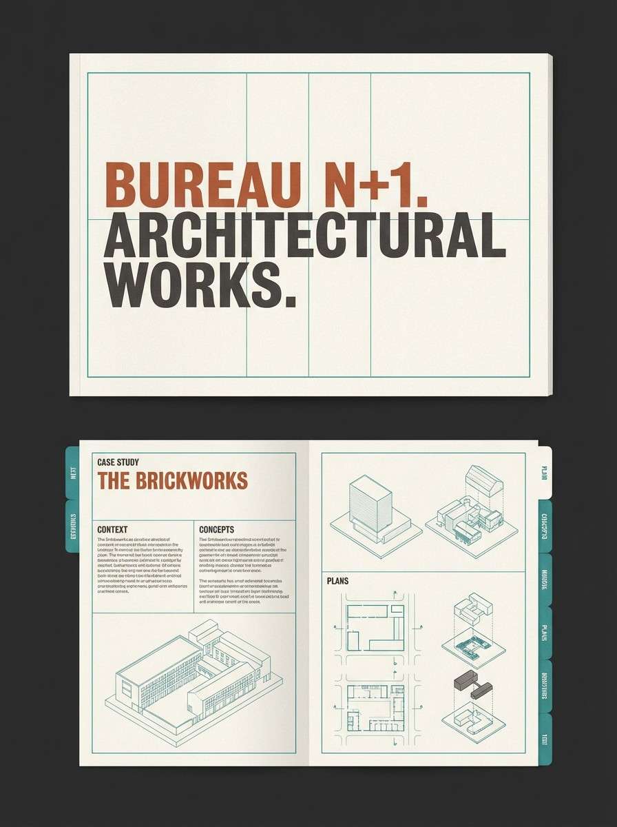 teal rust portfolio layout