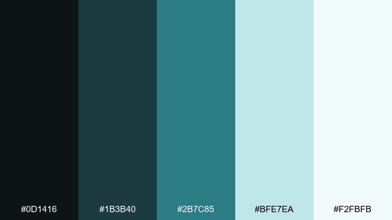 teal studio modern color palette with hex codes