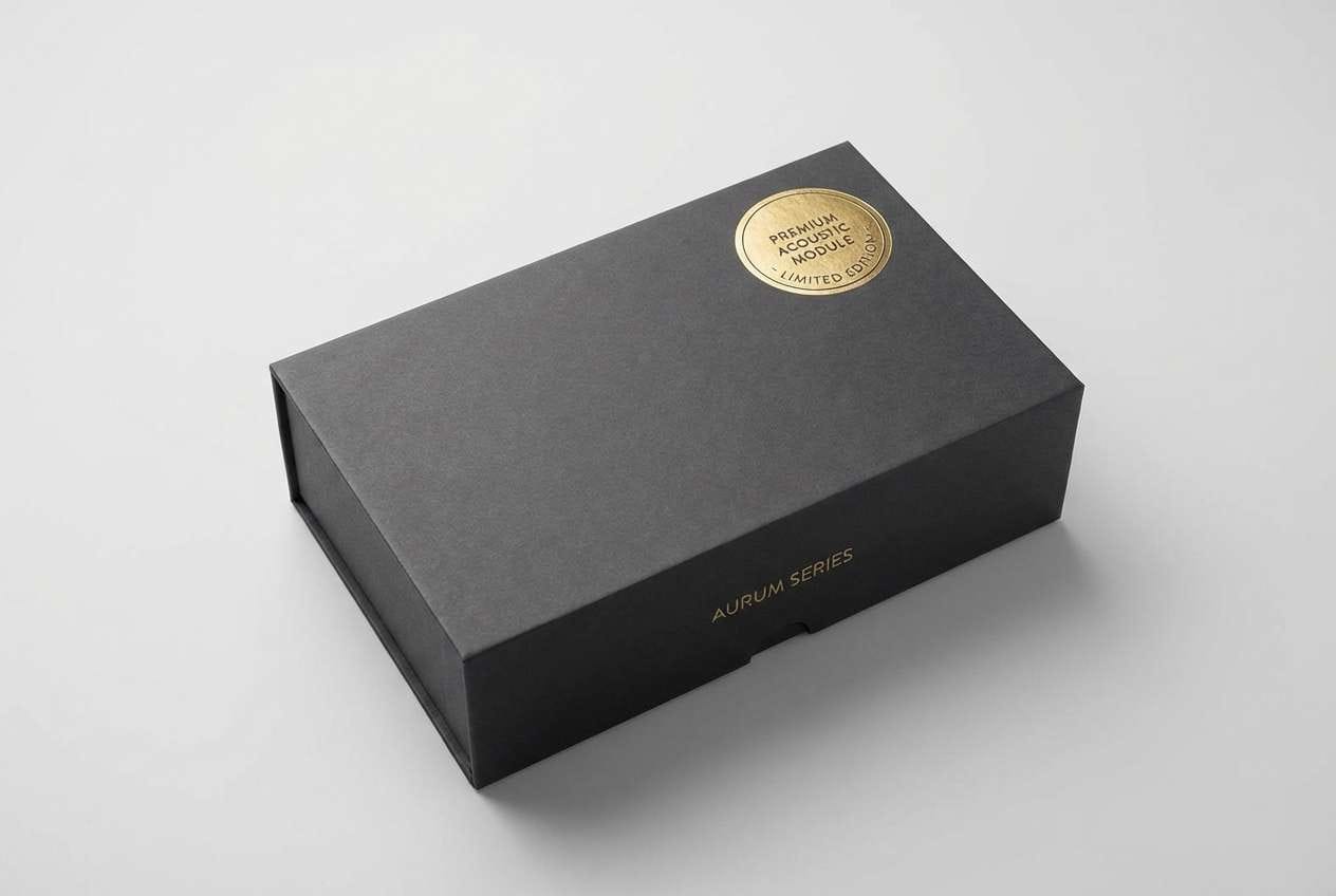 tech box with gold badge