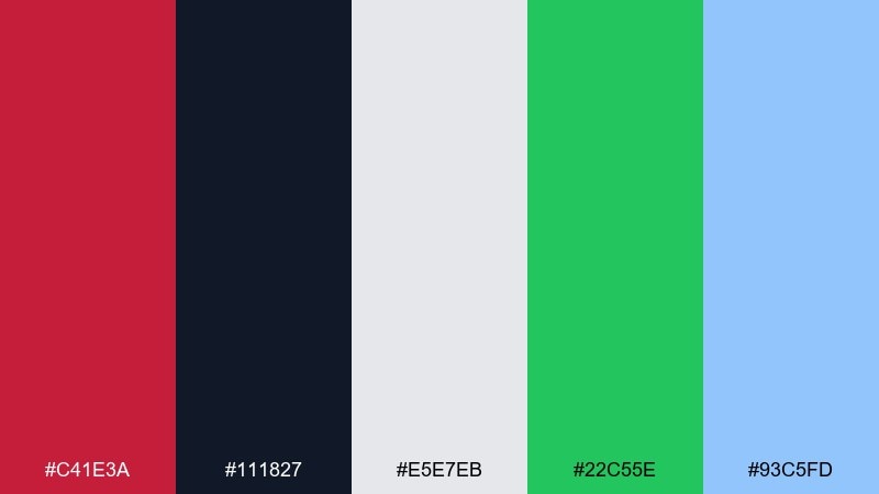 tech cardinal accent cardinal color palette with hex codes