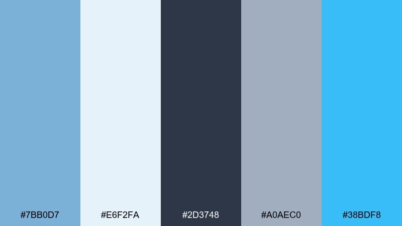 tech cloud carolina blue color palette with hex codes