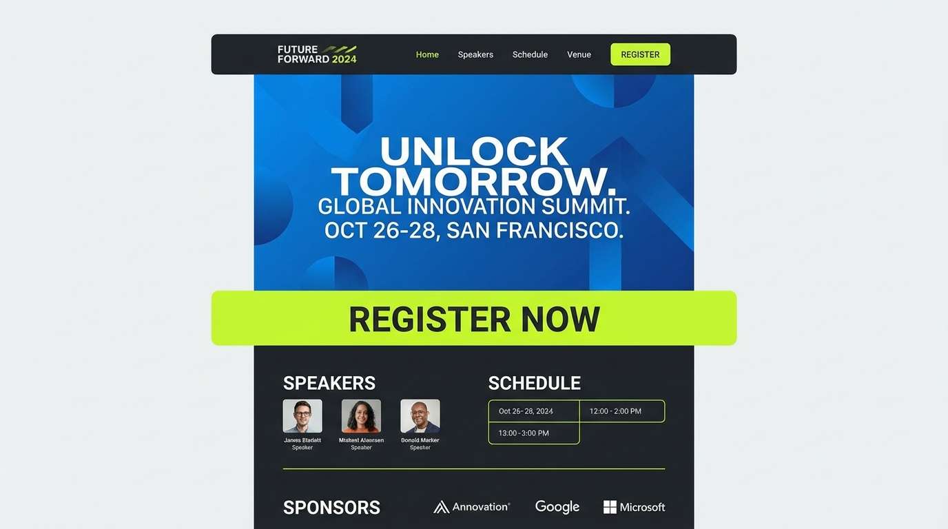 conference landing page ui